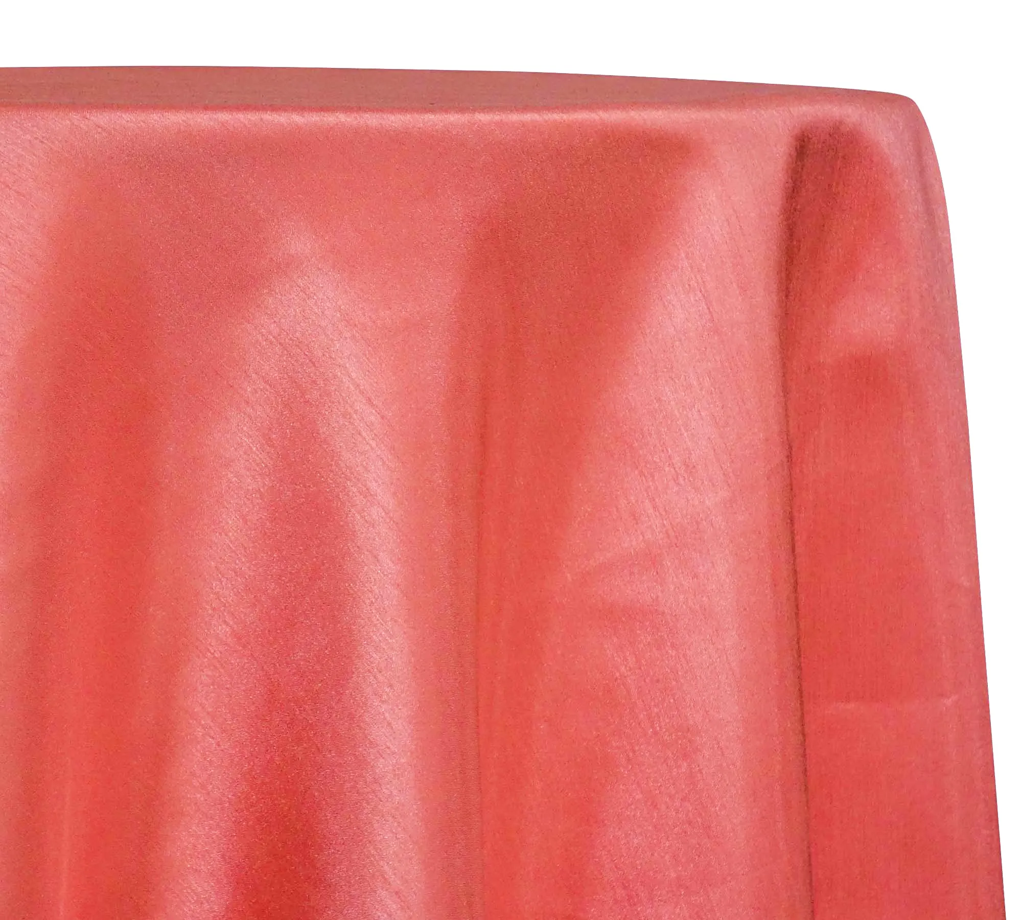 1pc - Shantung Satin (Reversible) Table Linen 132" Round - Coral
