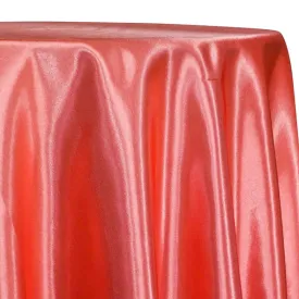 1pc - Shantung Satin (Reversible) Table Linen 132" Round - Coral
