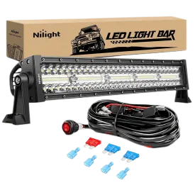 22 Inch 480W 28800LM Triple Row Spot Flood Led Light Bar | 12FT Wire 3Pin Switch