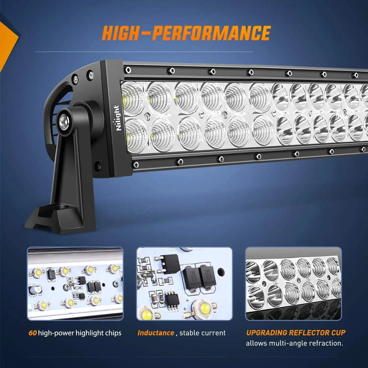 32 Inch 180W Double Row Spot Flood LED Light Bar | 12FT Wire 5Pin Switch