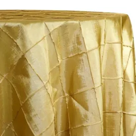 5pcs - 4" Pintuck Taffeta Table Linen 132" Round - Buttercup 114