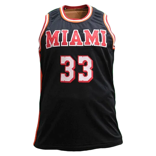 Alonzo Mourning Autographed Miami Basketball Jersey Black (JSA)