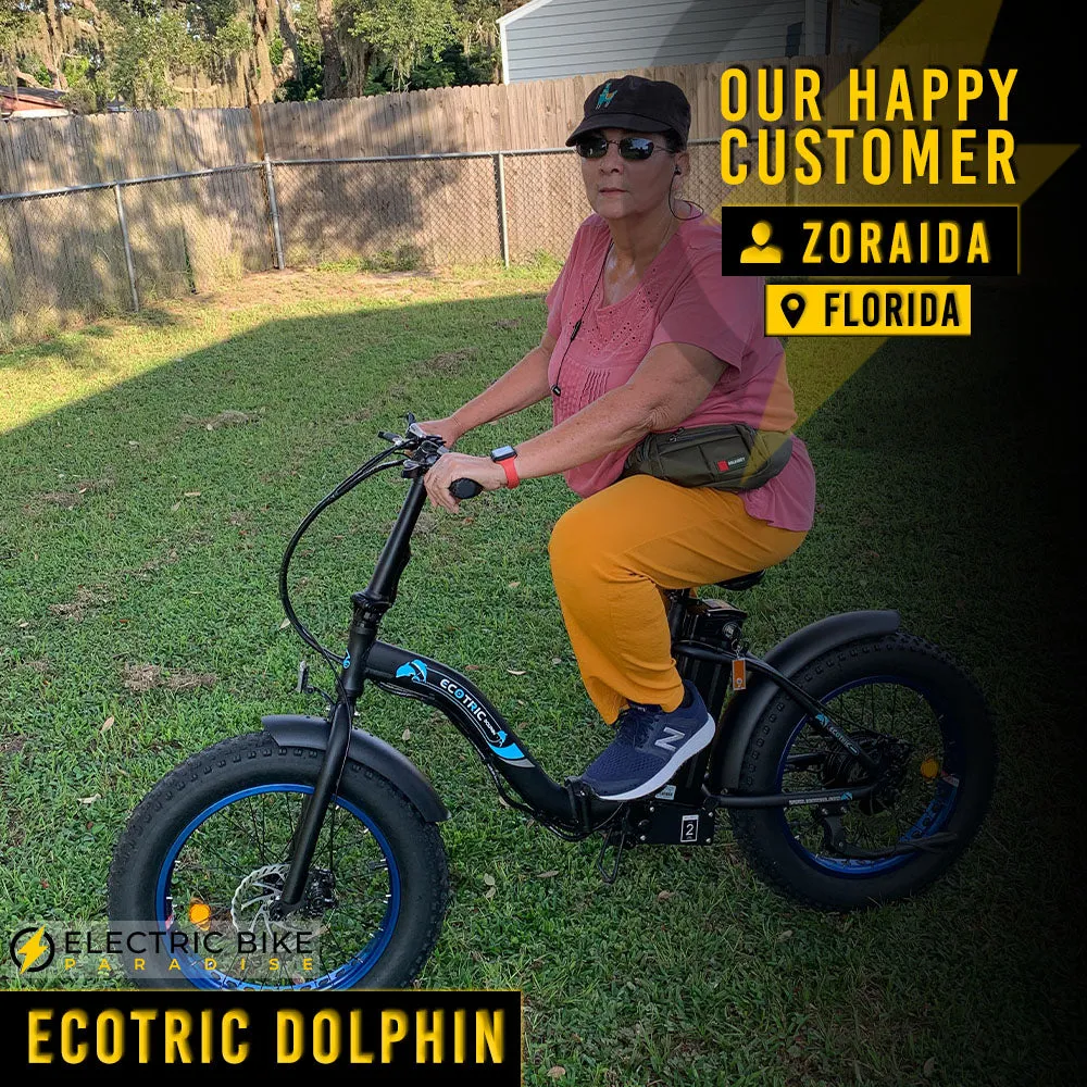 Ecotric Dolphin 36V/12.5Ah 500W UL Certified Folding Fat Tire Electric Bike