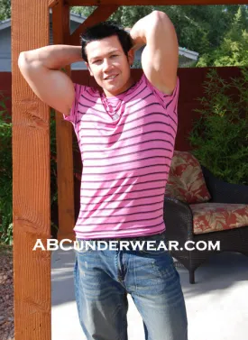 ELEE Stripe T Shirt with Holes