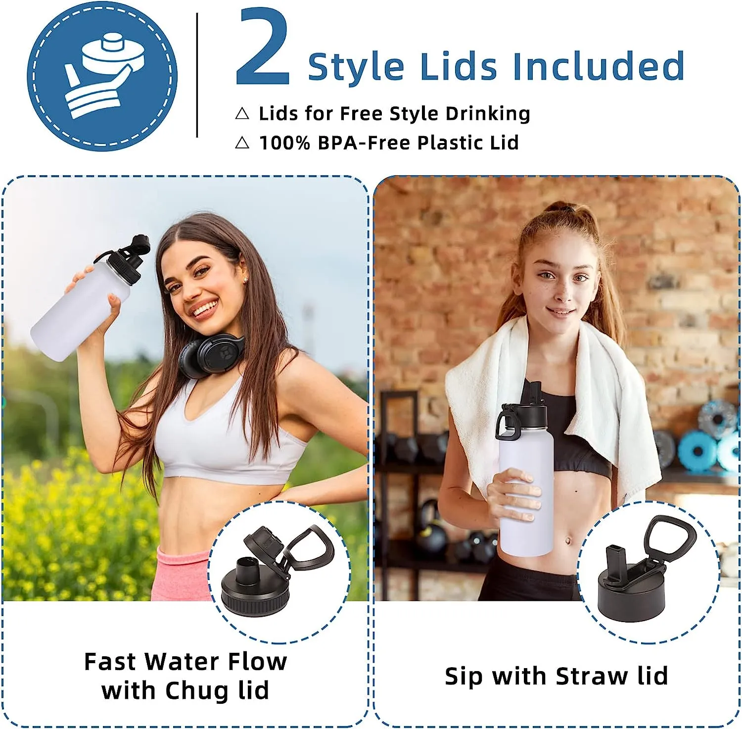 Girl's Sports Chug Lid Water Bottle - 600ml
