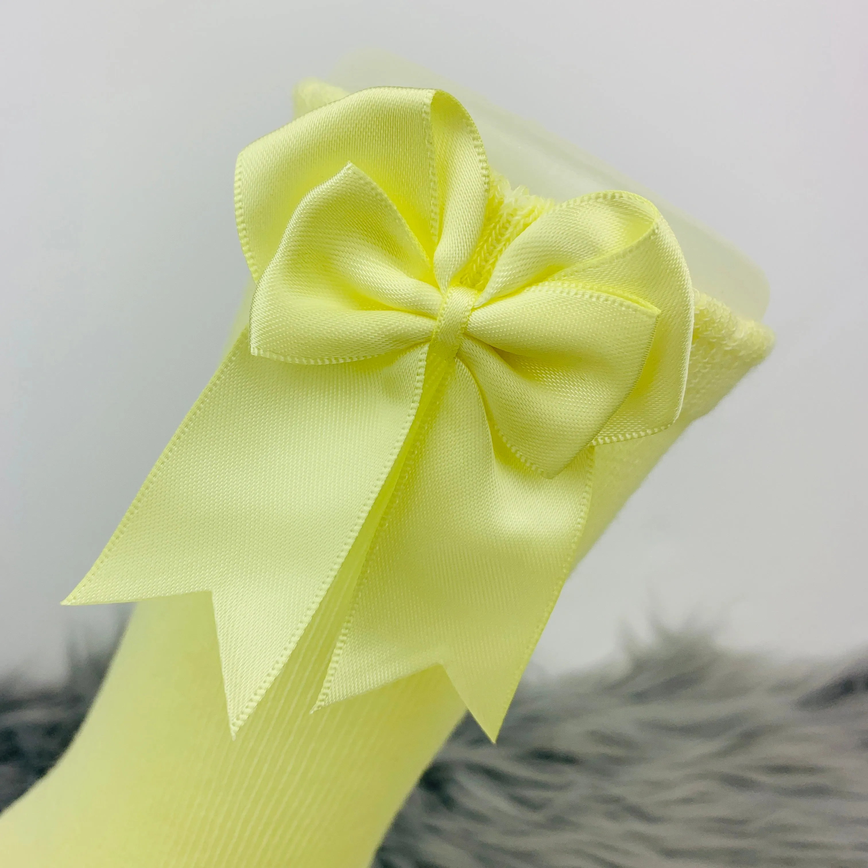 Lemon Knee High Double Side Bow Spanish Socks