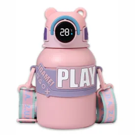 Little Surprise Box, Pink Game Theme tempertaure Controlled Stainless Steel Kids Water Bottle, 550ml