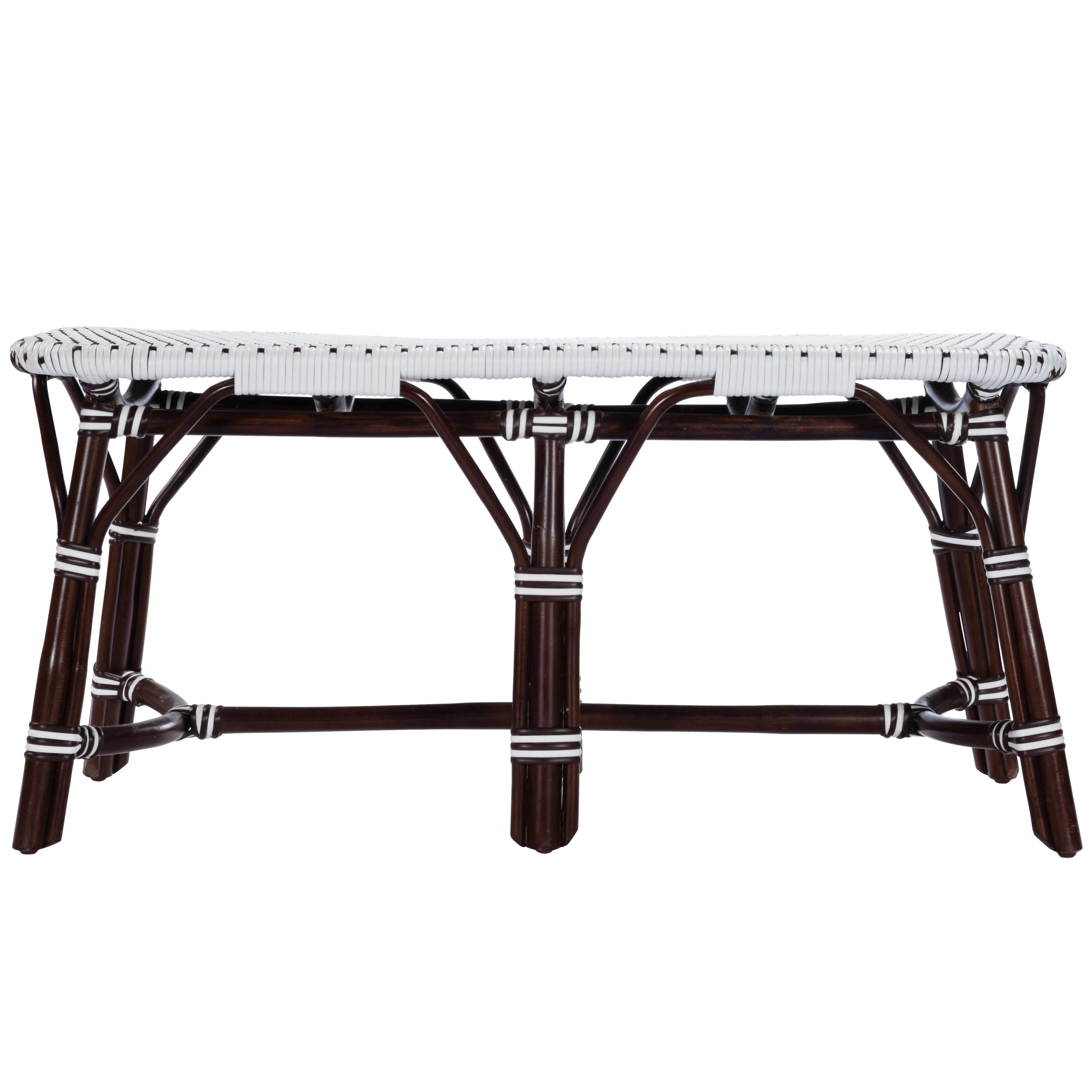 Marcella Rattan 42.5"W Bench in Dark Brown  5483295