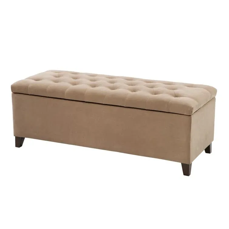 Mexico 2 Seater Fabric Storage Ottoman Bench Sette Pouffe Puffy for Foot Rest