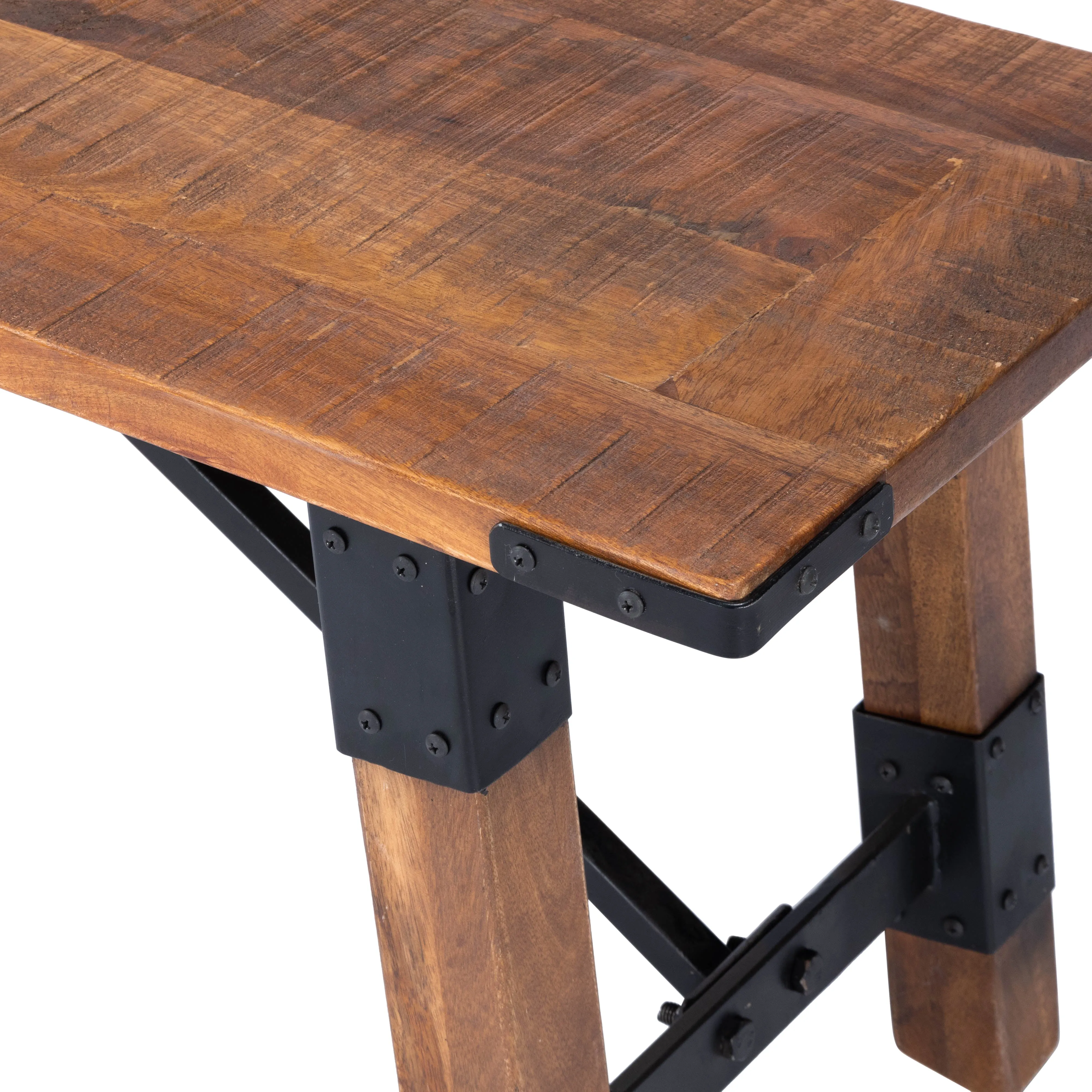 Mountain Lodge Wood & Metal 51"W Bench in Natural Wood  5478330