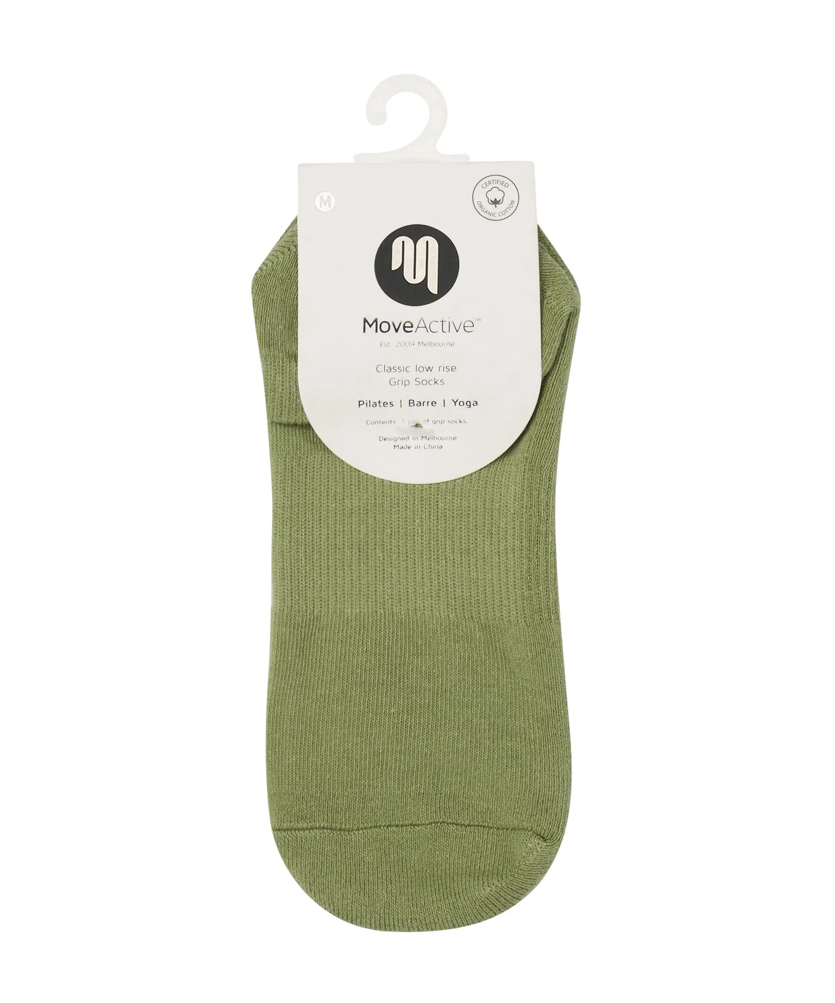 MoveActive - Classic Low Rise Grip Socks - Eucalyptus