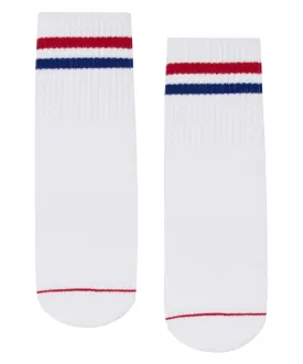 MoveActive - Crew Non Slip Grip Socks - Polo Stripe White