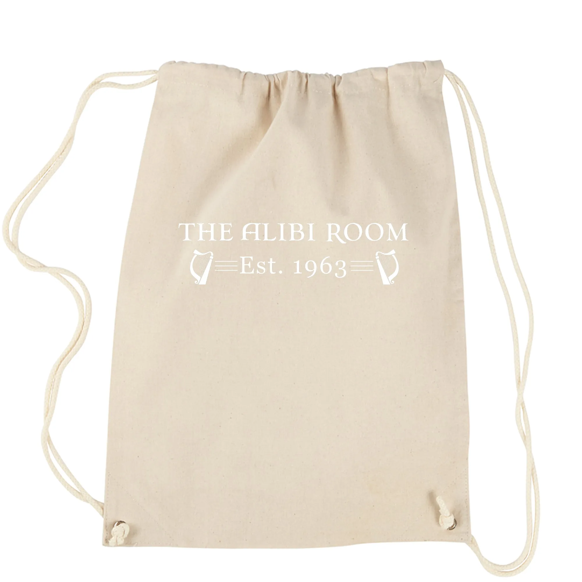 The Alibi Room  Drawstring Backpack