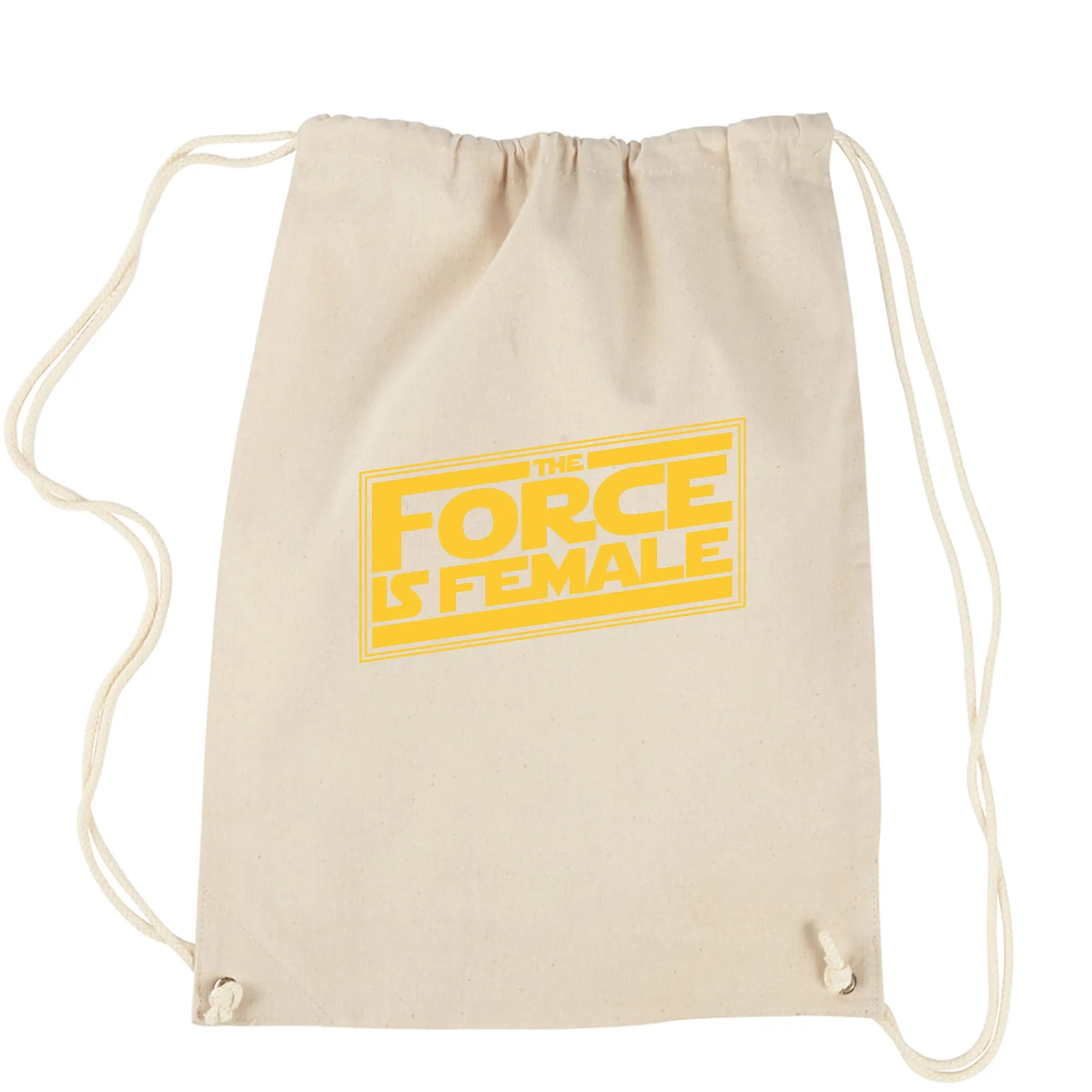 The Force is Female Feminist Star Warship Drawstring Backpack