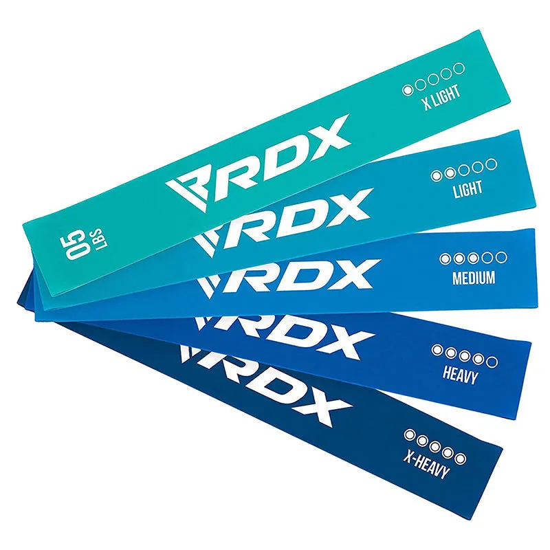 Træningselastik - RDX - Multiblue-Set Latex   Pose - Blå