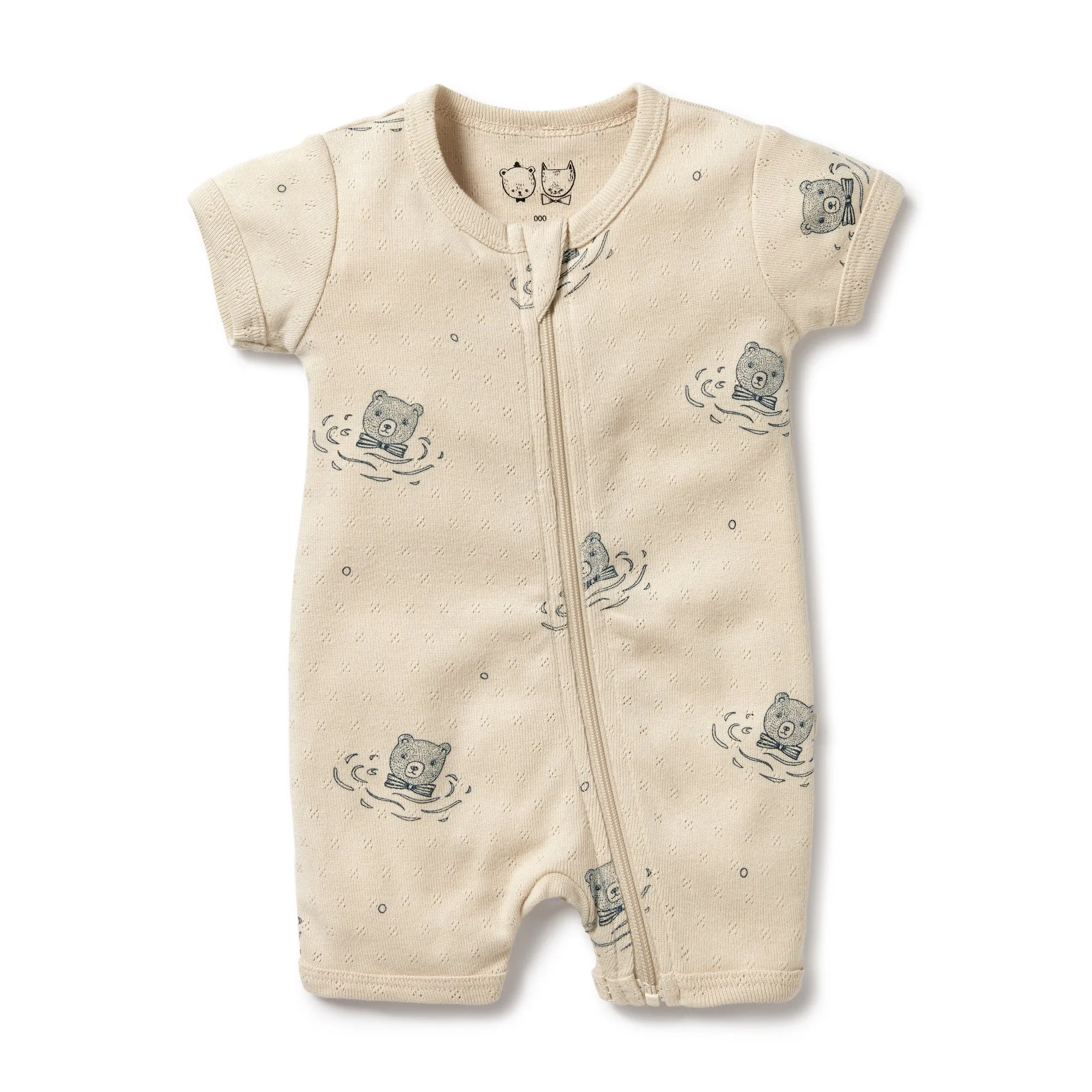 Wilson and Frenchy Little Bear Organic Pointelle Boyleg Zipsuit
