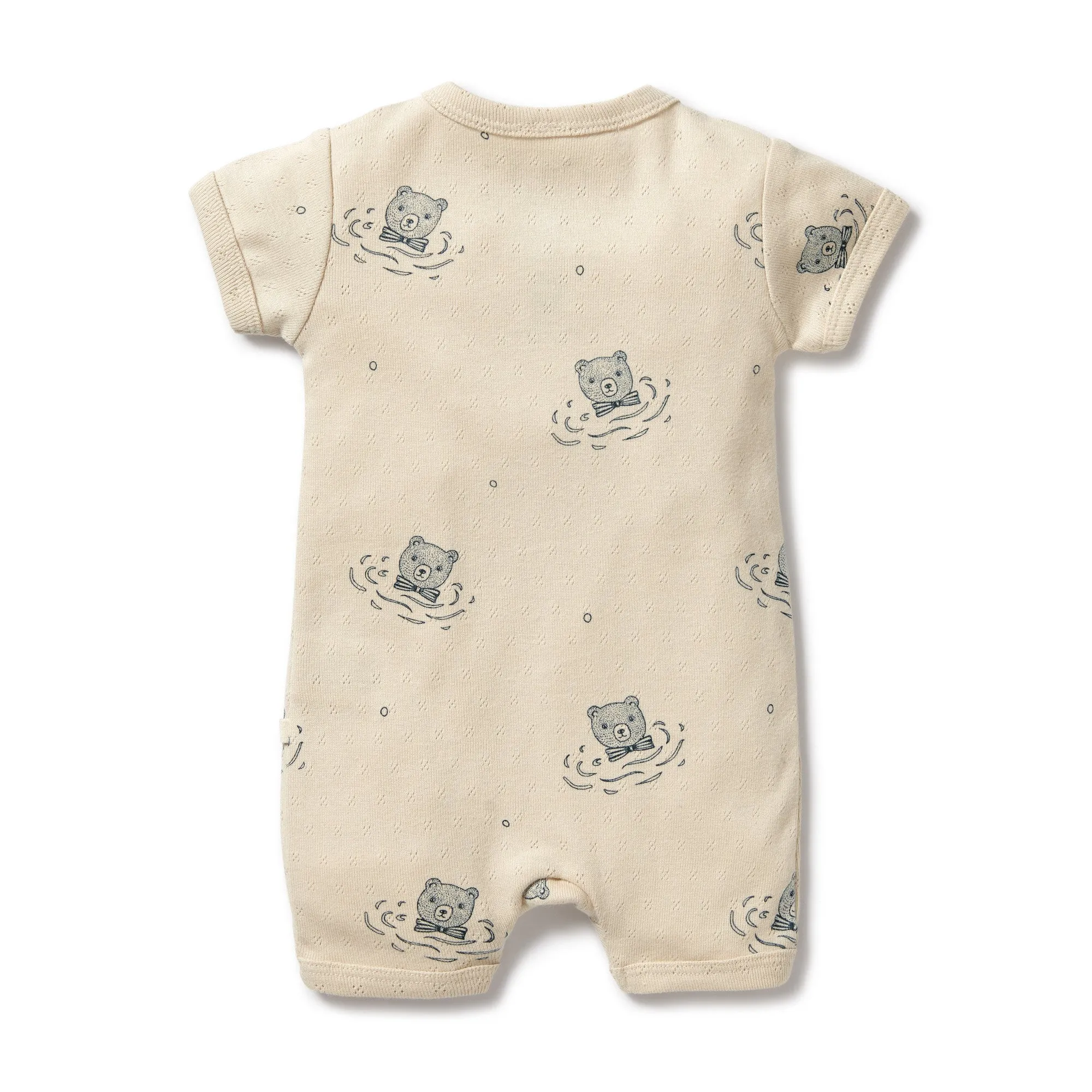 Wilson and Frenchy Little Bear Organic Pointelle Boyleg Zipsuit